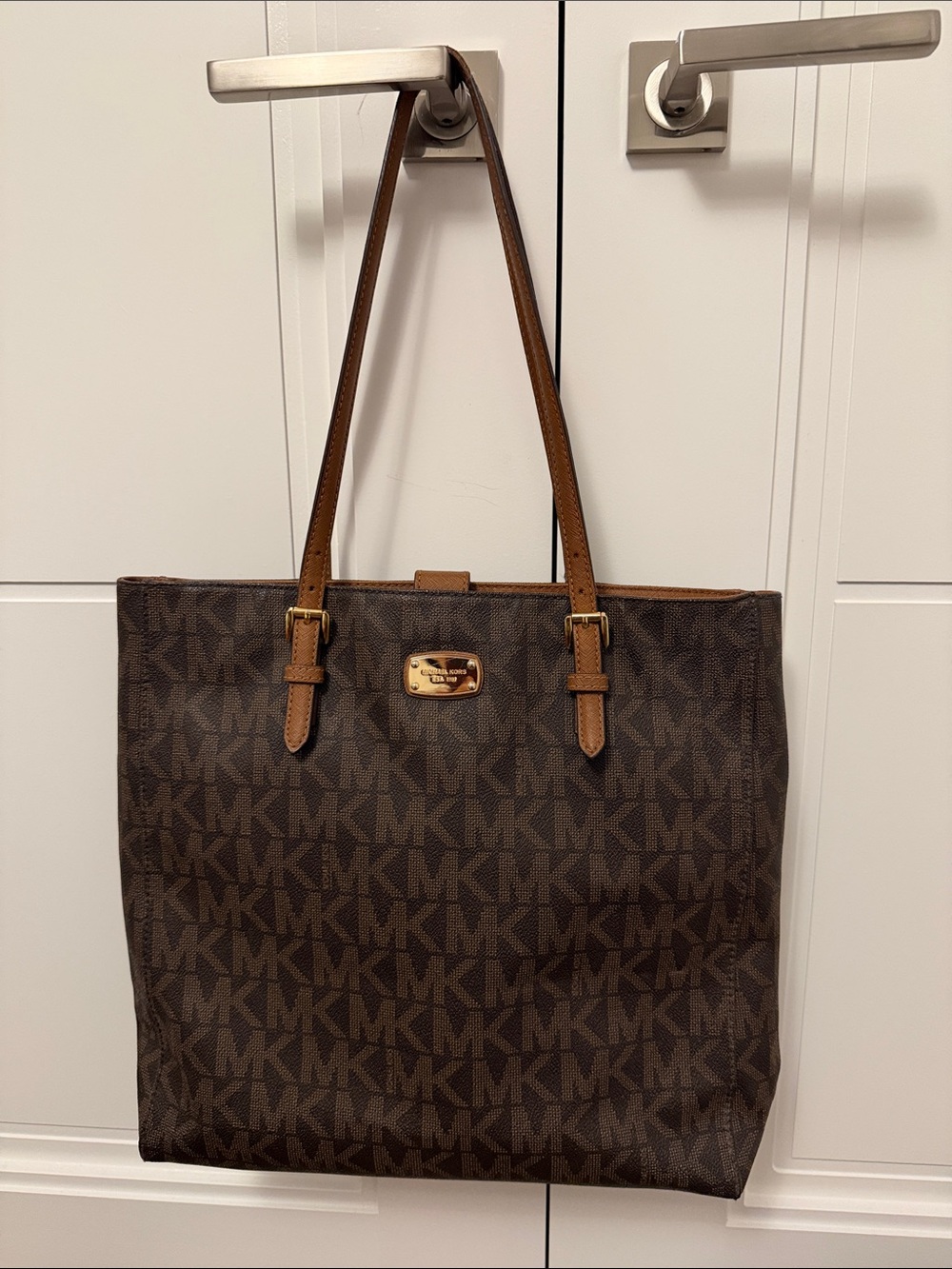 Michael Kors Brown and Tan Logo Tote - Picture 1 of 2